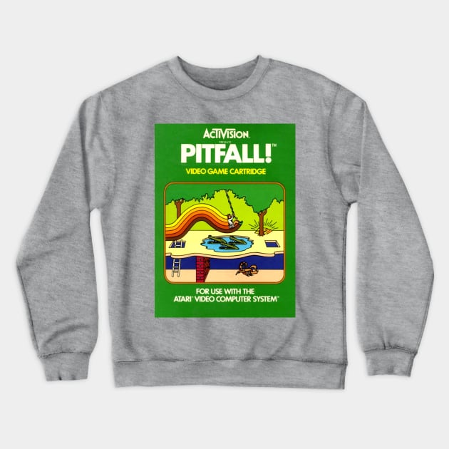 Classic 8-Bit Video Game Box Art - Pitfall! Crewneck Sweatshirt by Starbase79